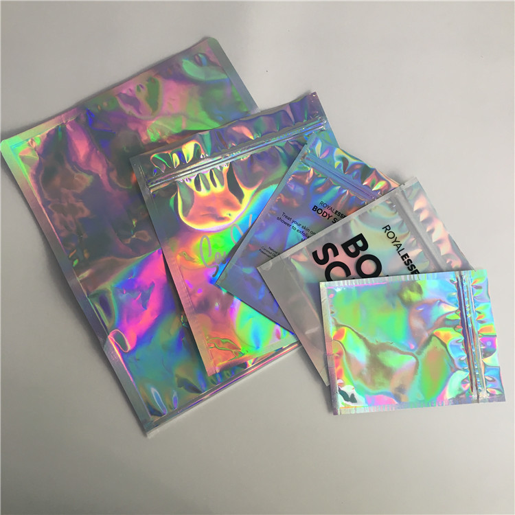 Self Adhesive Foil Pouch Packaging Metallic Label Sticker Holographic