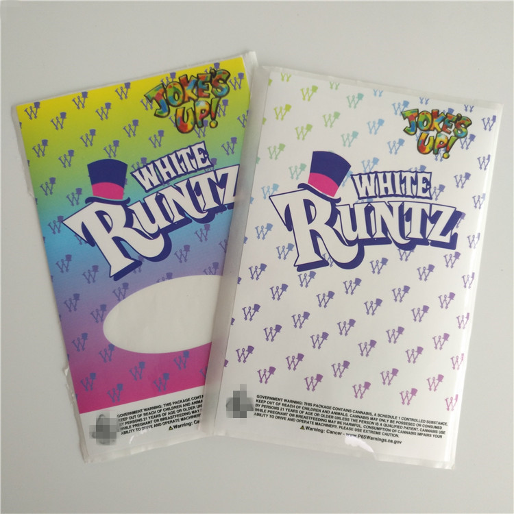 Customized Labels Printable Shrink Wrap White Runtz Mylar Paper