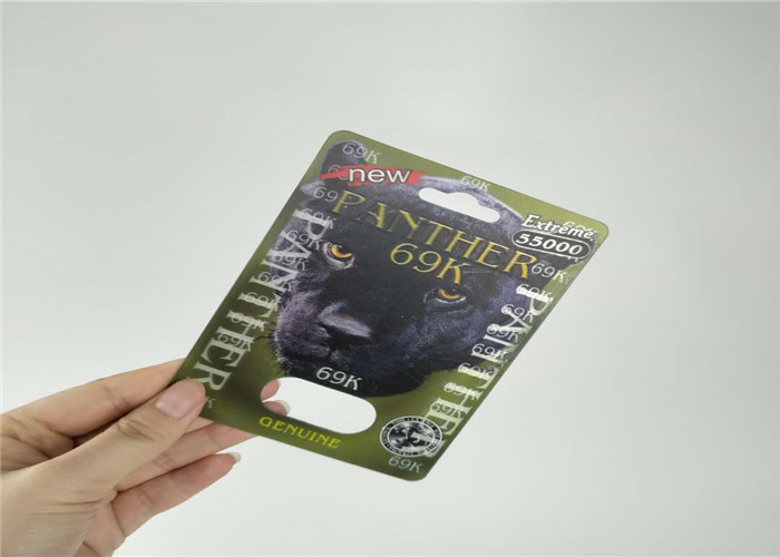 Rhino Pill Capsule Blister Card Packaging 3D Pill Bottle Non Breakage Long Lifespan