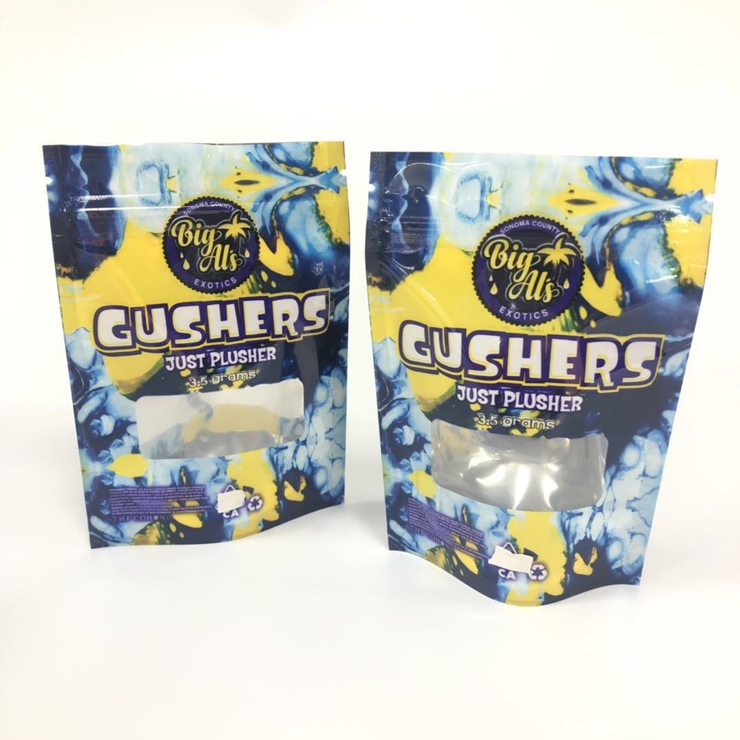 Mylar Foil Gushers Bags Herbal Incense Packaging Packing Pills Stand Up Pouch Custom Logo