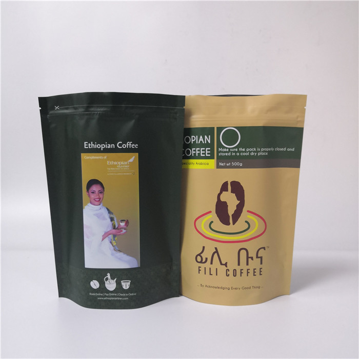 Recyclable Aluminum Foil Tea Bag Stand Up Pouch Customized Color With Reusable Zip Lock