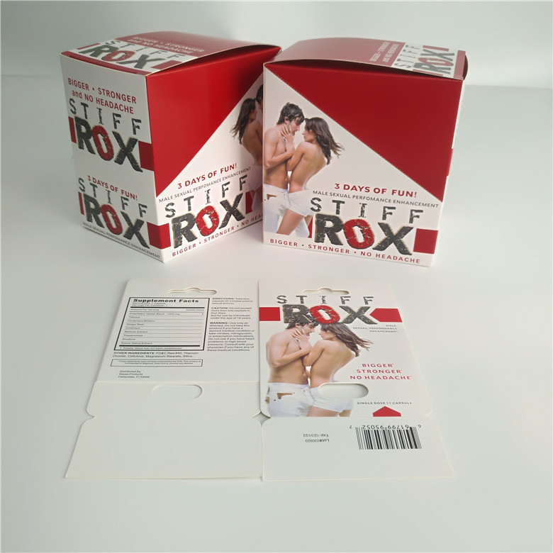 Stiff ROX Pill Capsule Blister Card Packaging Display Box Printed Biodegradable