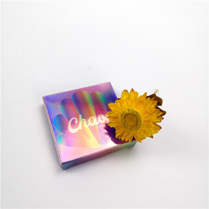 Colorful Eyelash Cosmetic Packing Per Gift Box Customized Shinny Hologram Type