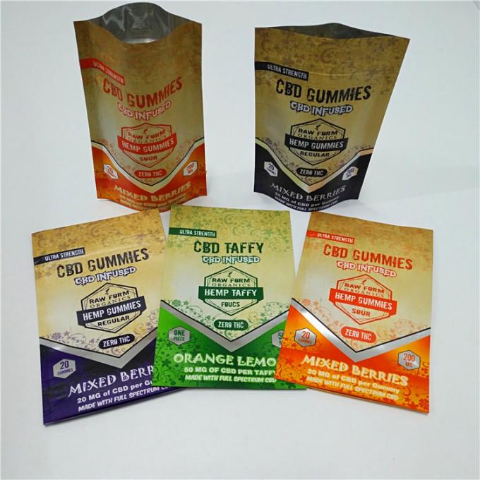 Smell Proof Mylar Bags Hemp CBD Chill Gummy Packing Childproof Pouches Pakcaging For Spices