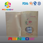 Laminated Foil Customized Kraft Paper Bag / Snack Bag Packaging Stand Up With Window