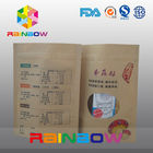 Laminated Foil Customized Kraft Paper Bag / Snack Bag Packaging Stand Up With Window