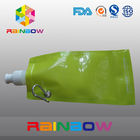 Security Food Grade Spout Pouch Packaging With Matel Rim For Water