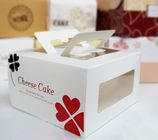 Cheese Cake Box Paper Box Packaging White Card Paper Case for Snack Container