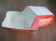 Red Fast Food Paper Box For Food On The Go , OEM Logo Printed