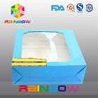 Blue Customized Printing And Size Waxed Cardboard Paper Box With Clear PVC Window