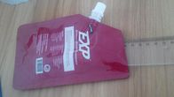 FDA Standard Red Liquid Packaging Plastic Bag / Flexible Stand Up Spout pouch