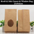 Custom Printed Kraft Paper Bag With Transparent Window for Coffee Beens