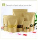 Food Grade Kraft Paper Bag With Clear Window / Mylay Bag For Bean , Candy , Bread , Coffee