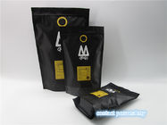 Custom printed matte black coffee bag packaging pouch / sachet