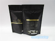Coffee powder Plastic Pouches Packaging , logo printed coffee bean packaging matte black