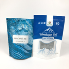 Printed Reusable Packaged Pouches For Bath Soak Stand Up Aluminum Zipper Matte Blue Mylar