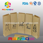 Take Away Fast Food Paper Bag Packaging , Bread Flat Bottom Pouches Grease Proof