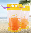 Take away customized drinking bag clear plastic zipper pouch