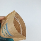 Stand Up Zipper Kraft Brown Paper Resealable Heat Sealable Food Storage Doypack Packaging Pouches Bag With Clear Window
