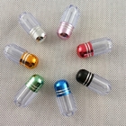 Colorful Plastic Pill Bottles Metal Cap Capsule Container Engraving Craft ABS Material