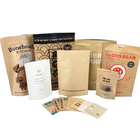 Biodegradable Smell Proof Packaging Bag With Window White Kraft Paper Bags for Tea Cookie Cake Nuts Edibles Powder Pet F