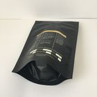 Private Label Gold Logo Aluminum Foil Lined Plastic Pouches Packaging Bag With Valve