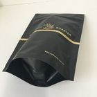 Private Label Gold Logo Aluminum Foil Lined Plastic Pouches Packaging Bag With Valve