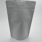 1lb Matte White Plastic Resealable Stand Up Coffee Pouch With Valve
