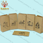 Eco-friendly Stand Up Brown Kraft Customized Paper Bags For Shopping