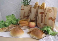 Oilproof Stand Up Kraft Customized Paper Bags For Bread / Hamburger With Logo