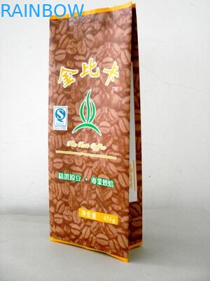 100 Micron PET / AL / PE Coffee / Tea Foil Bag Packaging with CMRK / Pantone Printing
