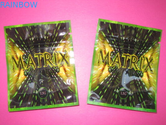 100 micron Custom PET / VMPET / PE Herbal Incense Packaging Bags