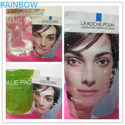 130mic PET / AL / NY / PE Stand up Bottom Gusset Bags for Comstic