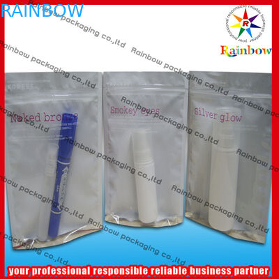 stand up comestic packaging bag with zipper