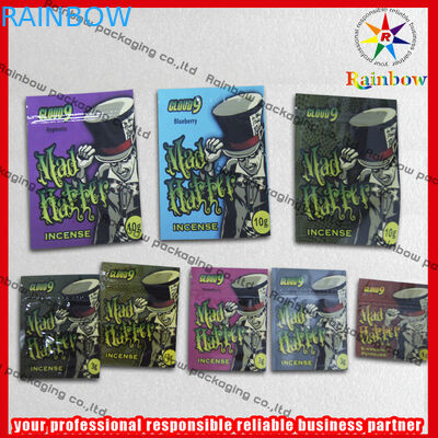 Aluminum Foil Herbal Incense Zip Plastic Bags Recycled With Zipper