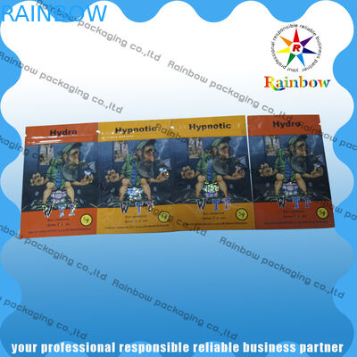 Colorful Plastic Pouches Packaging , Herbal Incense Bag With k