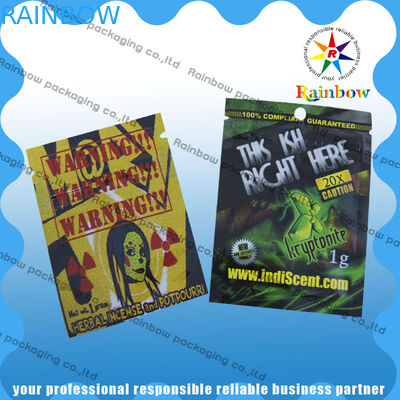 Heat Seal Plastic Herbal Incens Bags , Aluminum Foil Bag k