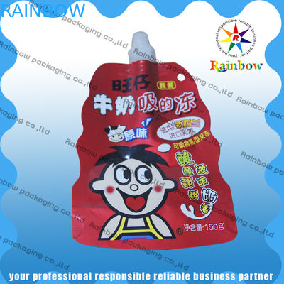 Plastic Stand Up Spout Pouch Packaging Biodegradable For Milk