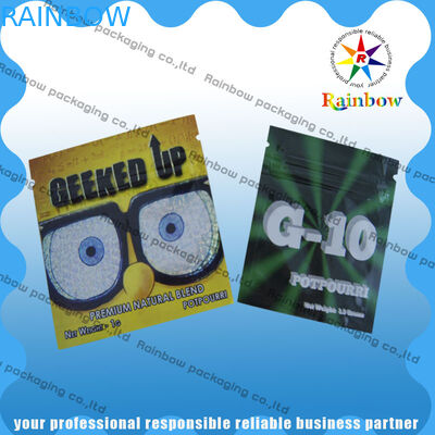 Down2earth / Geeked Up / Diablo Gold Herbal Incense Zip Plastic Bags Moisture Proof