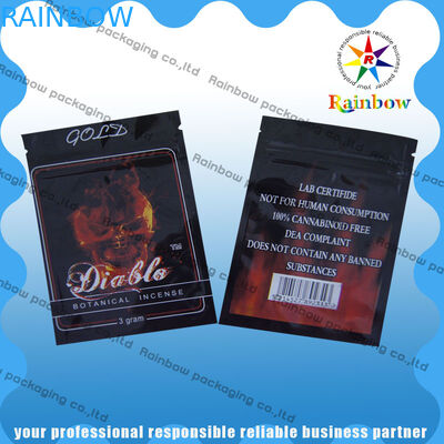 Down2earth / Geeked Up / Diablo Gold Herbal Incense Zip Plastic Bags Moisture Proof