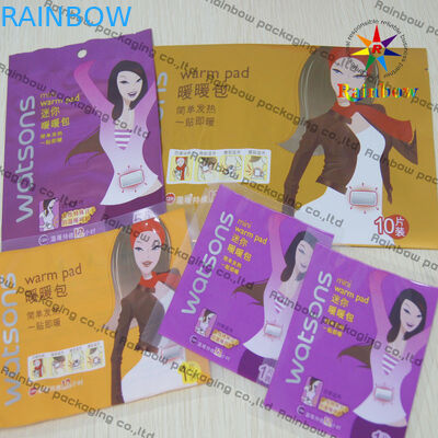 Zip Lock Plastic Cosmetic Compact Packaging Flat For Warm Pad