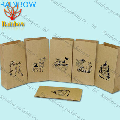 Eco-friendly Stand Up Brown Kraft Customized Paper Bags For Shopping