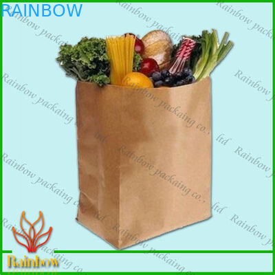 Brown Kraft Custom Paper Bags Recyclable Durable For Fruit