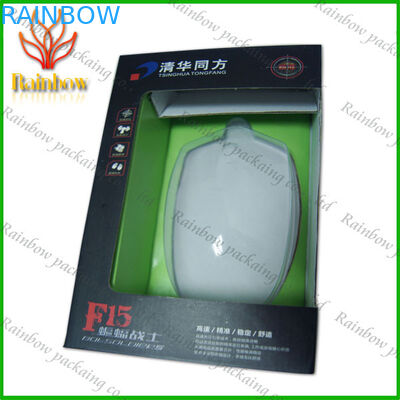 Paper Box Packaging With Plastic Transperent Window For Mouth / Electics