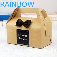 Delicate Cake Paper Box Packaging With Ribbon And Customized Picture