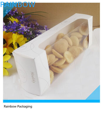 Fancy Cake Paper Packaging Boxes Recycled With Transparent Window