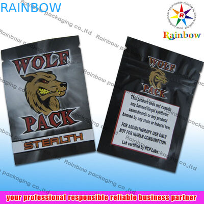 Herbal Incense Zip Plastic Bags Non-breakage With Gravure Printing