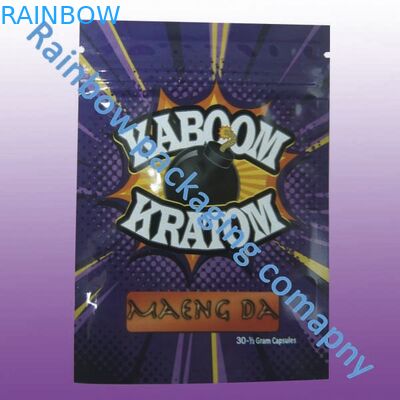 Water-proof Custom Zip Plastic Bags 100 Micron For Herbal Incense