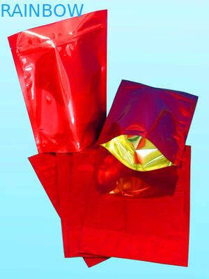 Red Aluminum Foil Stand Up Pouches Lightweight With k and Tear Notch