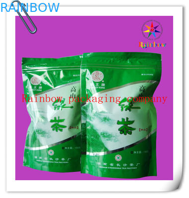 k Bottom Gusset Plastic Bag Packaging , Green Tea Packaging Bag